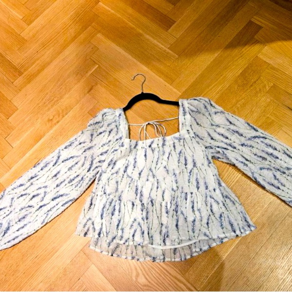 Jacque the label square neck printed blouse